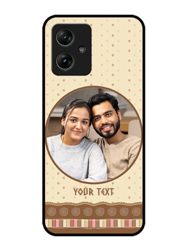 Custom Motorola G54 5G Custom Glass Phone Case - Brown Dotted Mobile Case Design