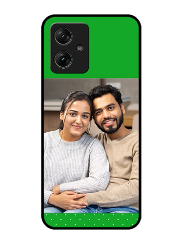 Custom Motorola G54 5G Custom Glass Phone Case - Green Pattern Design