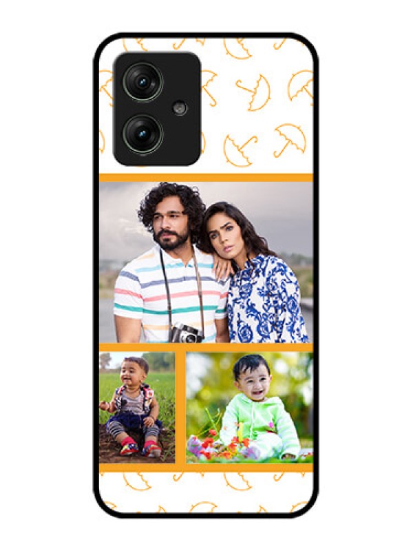 Custom Motorola G54 5G Custom Glass Phone Case - Yellow Pattern Design