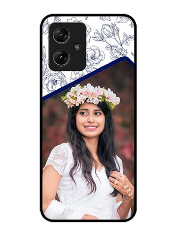 Custom Motorola G54 5G Custom Glass Phone Case - Classy Floral Design