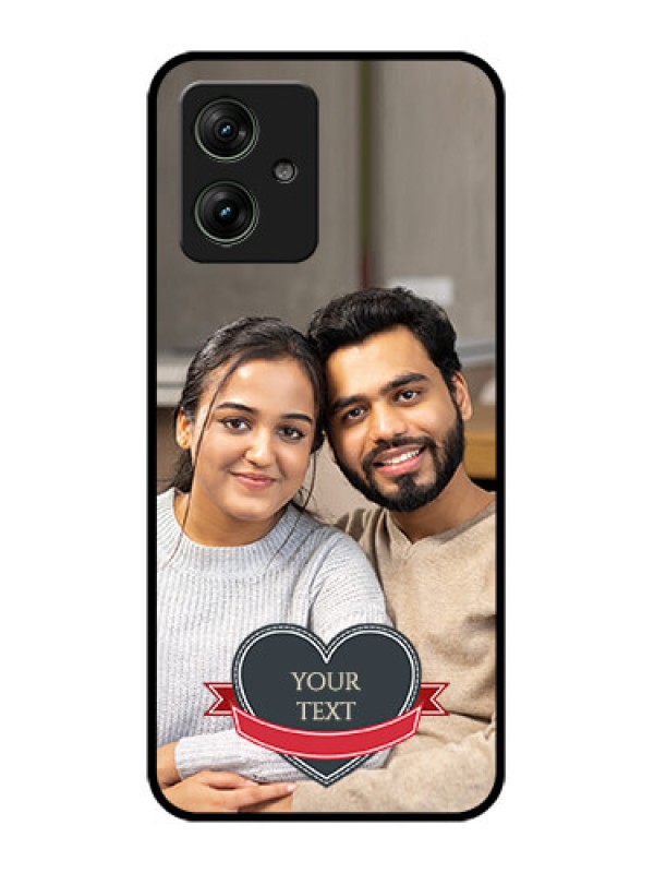 Custom Motorola G54 5G Custom Glass Phone Case - Just Married Couple Design