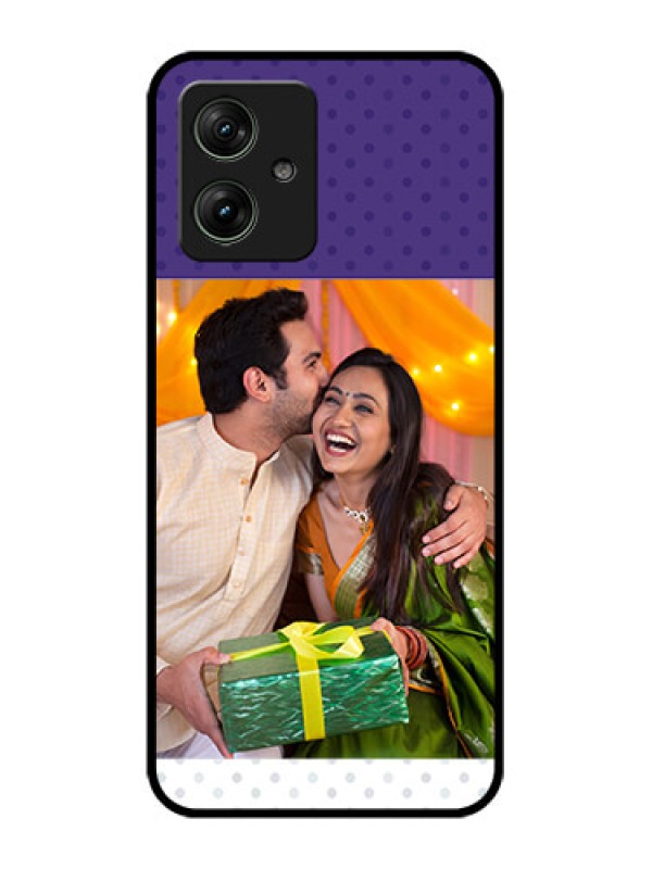 Custom Motorola G54 5G Custom Glass Phone Case - Violet Colored Pattern Design