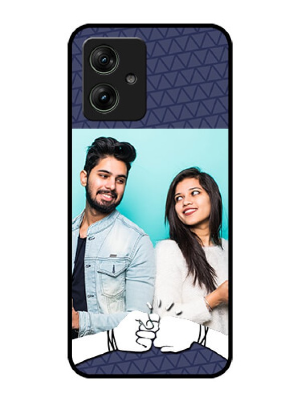 Custom Motorola G54 5G Custom Glass Phone Case - With Best Friends Design