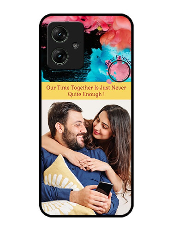 Custom Motorola G54 5G Custom Glass Phone Case - Quote With Acrylic Painting Design