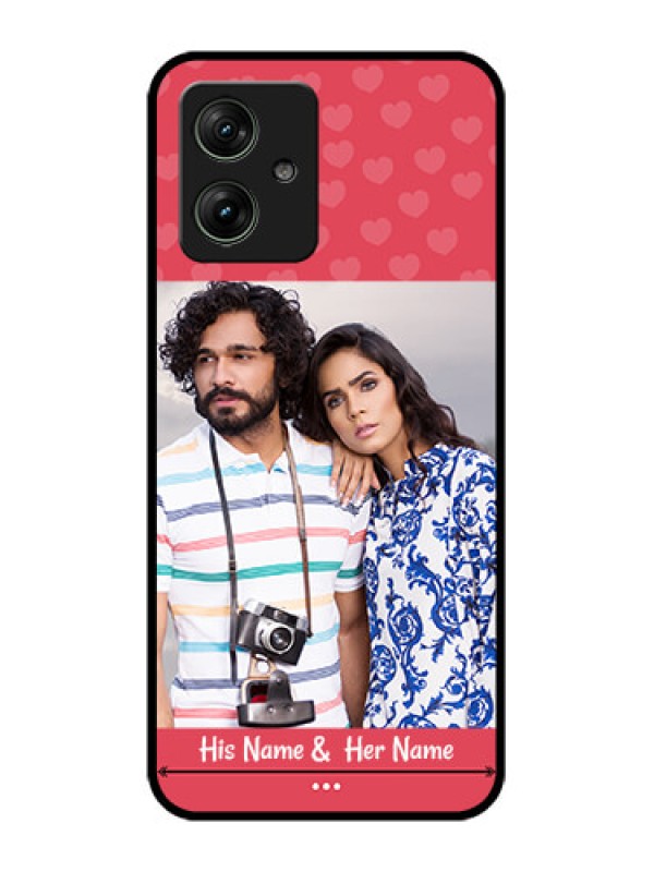 Custom Motorola G54 5G Custom Glass Phone Case - Simple Love Design