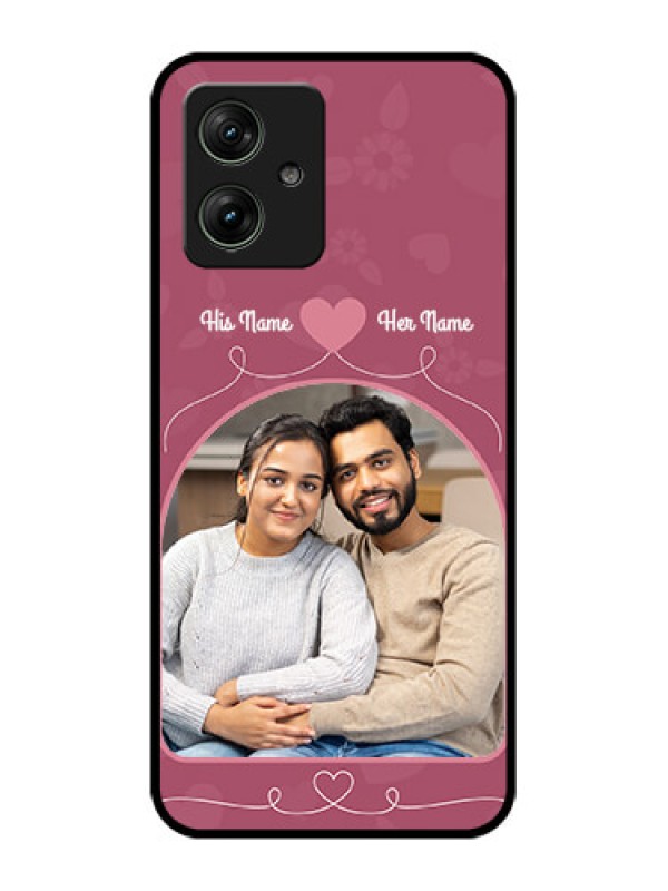 Custom Motorola G54 5G Custom Glass Phone Case - Love Floral Design