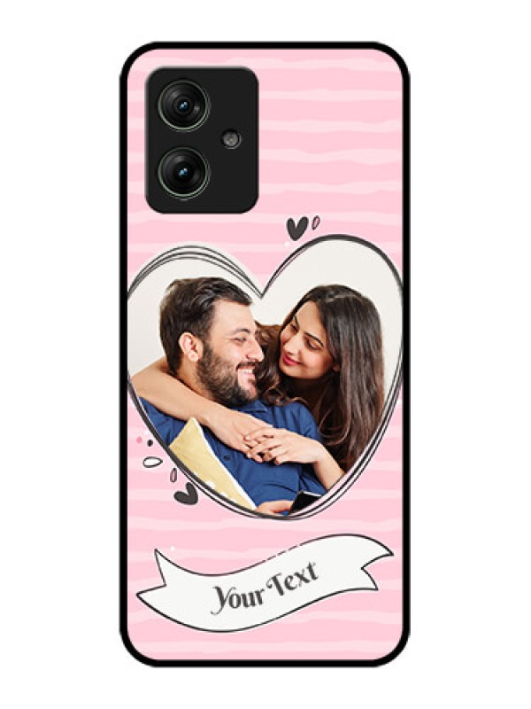 Custom Motorola G54 5G Custom Glass Phone Case - Vintage Heart Design