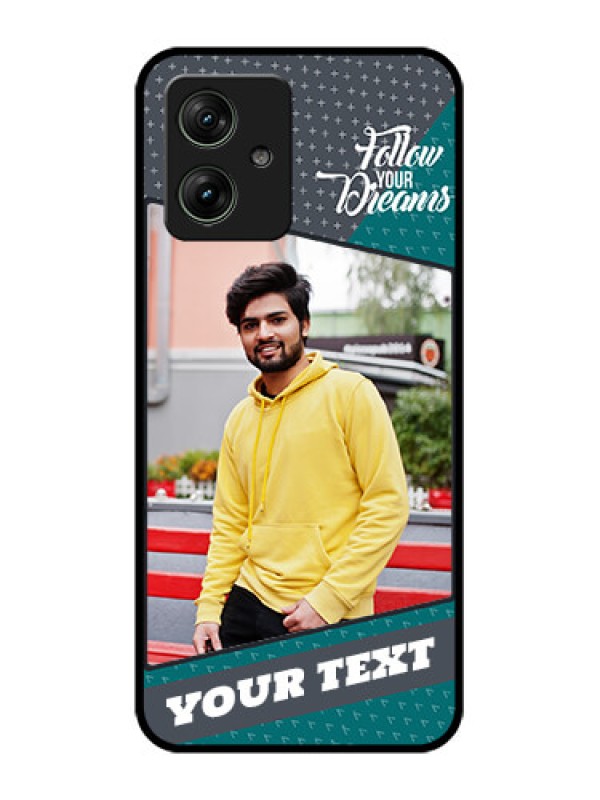 Custom Motorola G54 5G Custom Glass Phone Case - Background Pattern Design With Quote