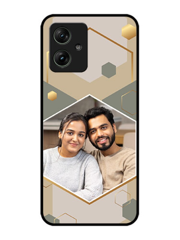 Custom Motorola G54 5G Custom Glass Phone Case - Stylish Hexagon Pattern Design
