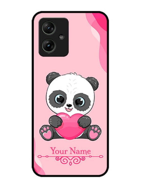 Custom Motorola G54 5G Custom Glass Phone Case - Cute Panda Design
