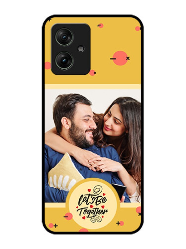 Custom Motorola G54 5G Custom Glass Phone Case - Lets Be Together Design