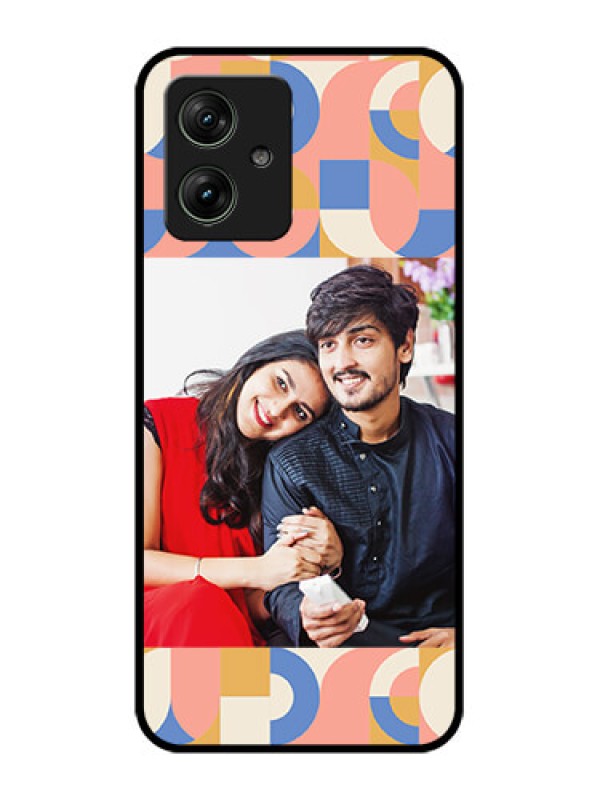Custom Motorola G54 5G Custom Glass Phone Case - Semi - Circle Maze Pattern Design