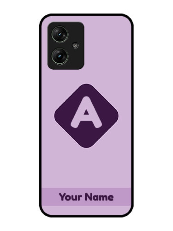 Custom Motorola G54 5G Custom Glass Phone Case - Custom Letter In Curved Badge Design