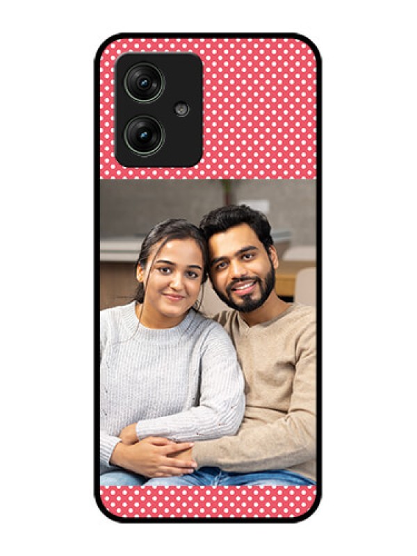 Custom Motorola G64 5G Custom Glass Phone Case - White Dotted Design
