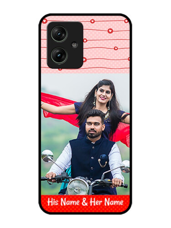 Custom Motorola G64 5G Custom Glass Phone Case - Red Pattern Case Design