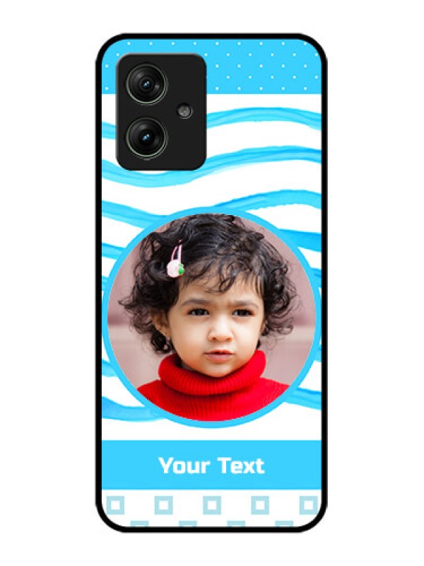 Custom Motorola G64 5G Custom Glass Phone Case - Simple Blue Case Design