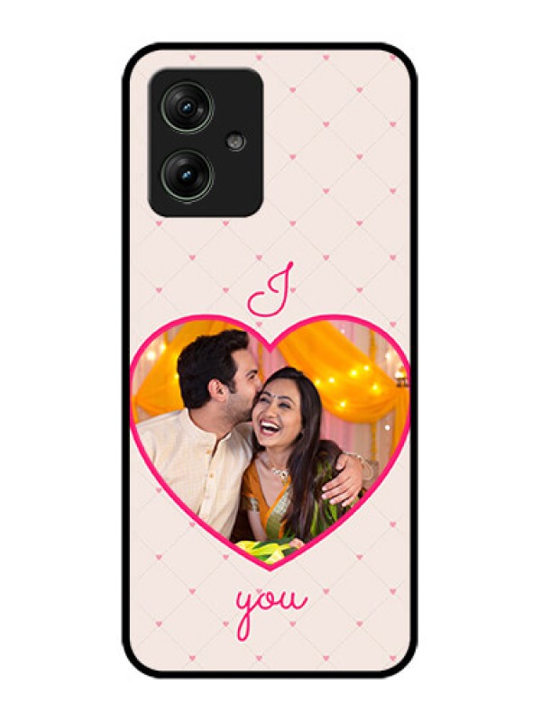 Custom Motorola G64 5G Custom Glass Phone Case - Heart Shape Design