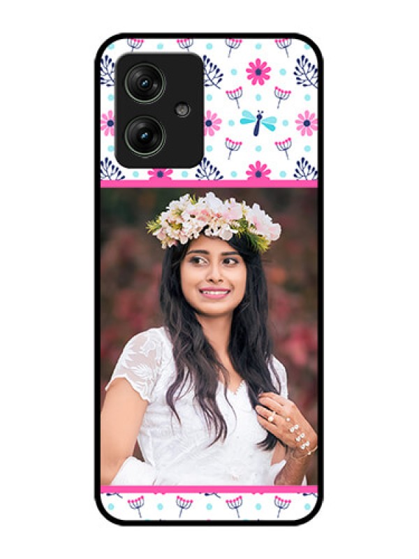 Custom Motorola G64 5G Custom Glass Phone Case - Colorful Flower Design