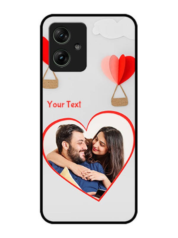 Custom Motorola G64 5G Custom Glass Phone Case - Parachute Love Design