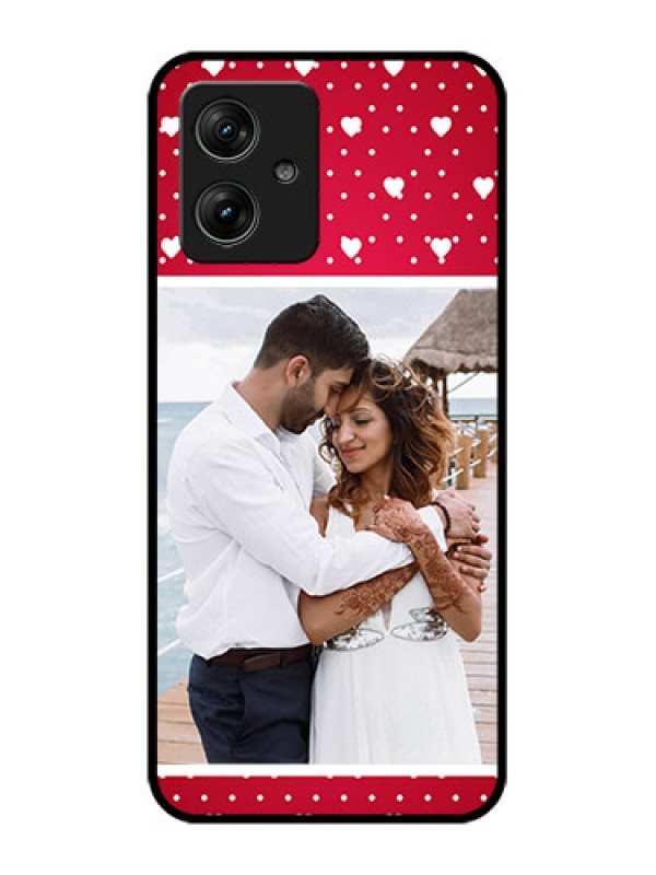 Custom Motorola G64 5G Custom Glass Phone Case - Hearts Mobile Case Design