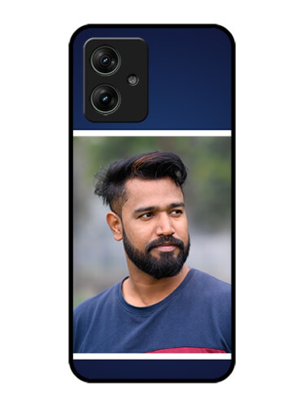 Custom Motorola G64 5G Custom Glass Phone Case - Simple Royal Blue Design