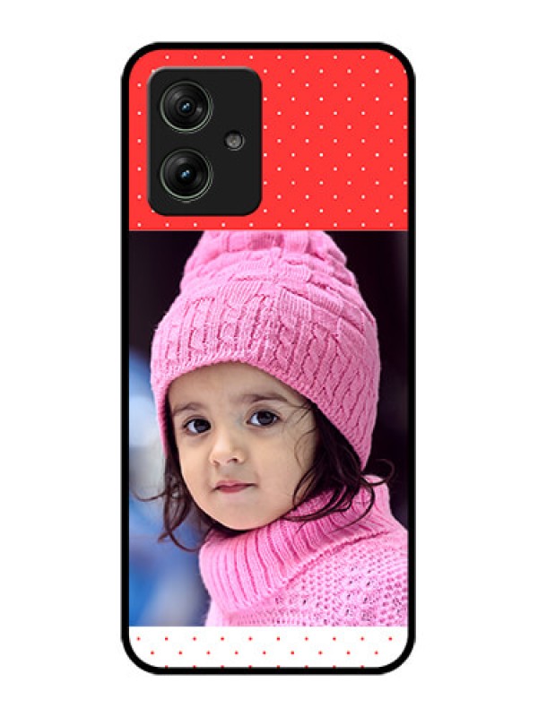 Custom Motorola G64 5G Custom Glass Phone Case - Red Pattern Design