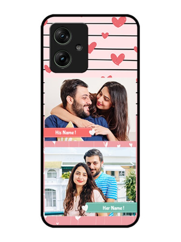 Custom Motorola G64 5G Custom Glass Phone Case - Photo With Heart Design