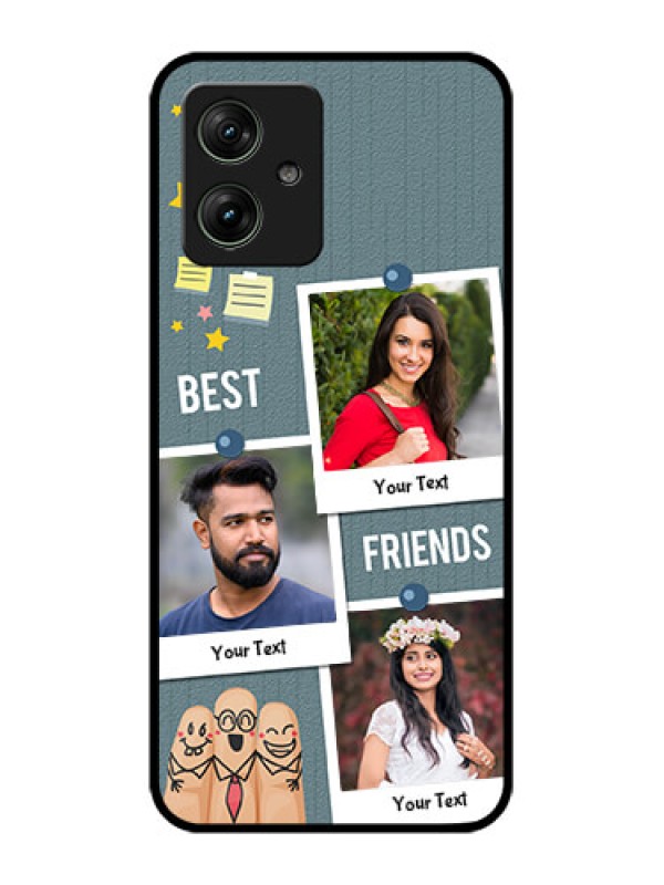 Custom Motorola G64 5G Custom Glass Phone Case - Sticky Frames And Friendship Design