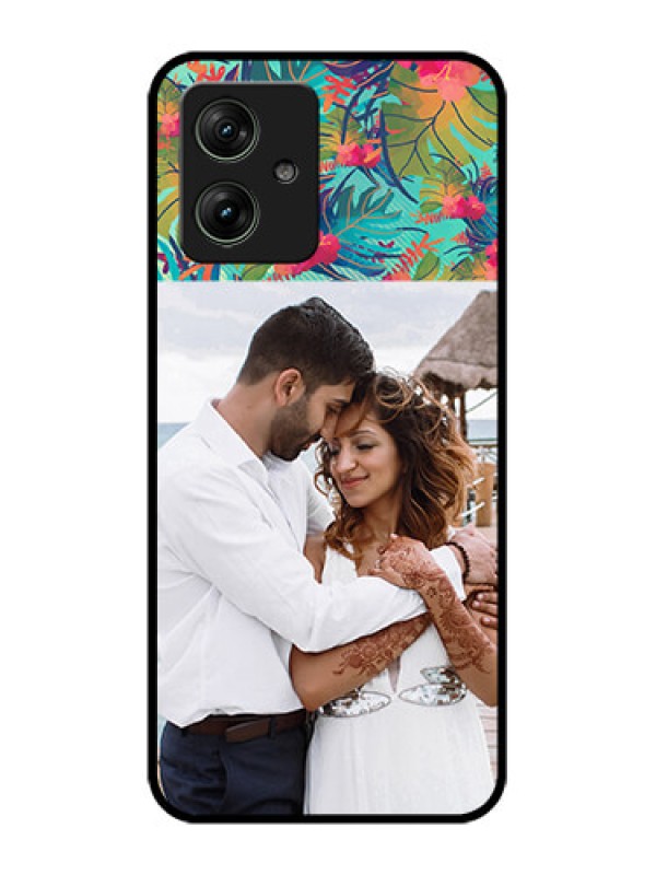 Custom Motorola G64 5G Custom Glass Phone Case - Watercolor Floral Design