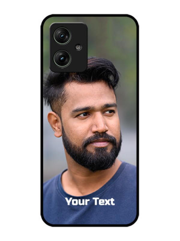 Custom Motorola G64 5G Custom Glass Phone Case - Photo With Text Design