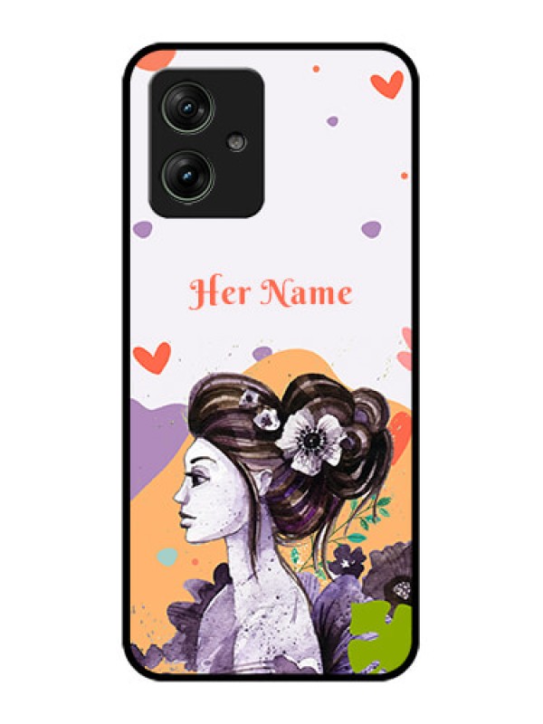 Custom Motorola G64 5G Custom Glass Phone Case - Woman And Nature Design