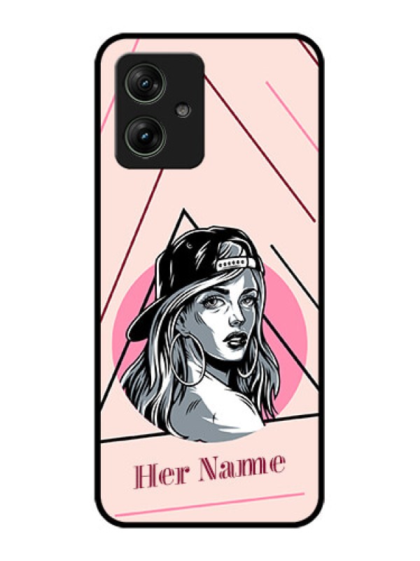 Custom Motorola G64 5G Custom Glass Phone Case - Rockstar Girl Design