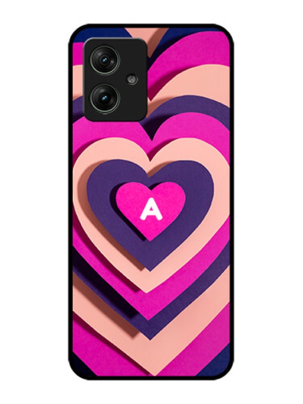 Custom Motorola G64 5G Custom Glass Phone Case - Cute Heart Pattern Design