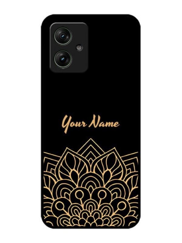 Custom Motorola G64 5G Custom Glass Phone Case - Golden Mandala Design