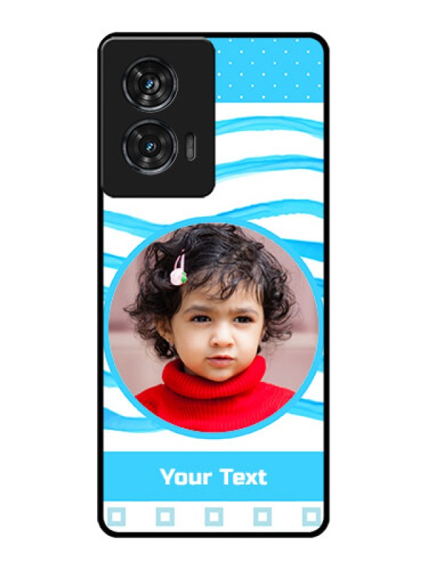 Custom Motorola G96 5G Custom Glass Phone Case - Simple Blue Case Design