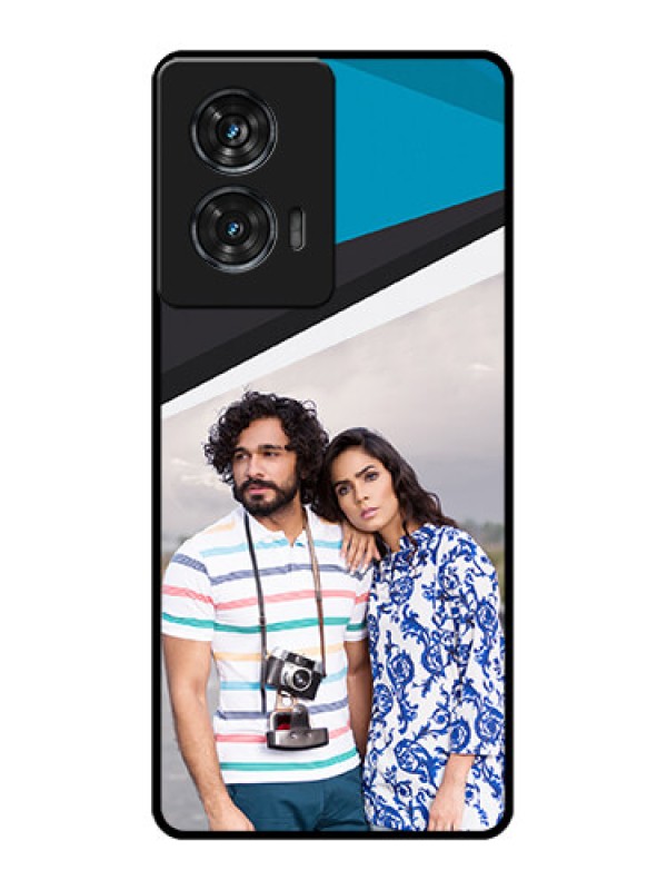 Custom Motorola G96 5G Custom Glass Phone Case - Simple Pattern Photo Upload Design