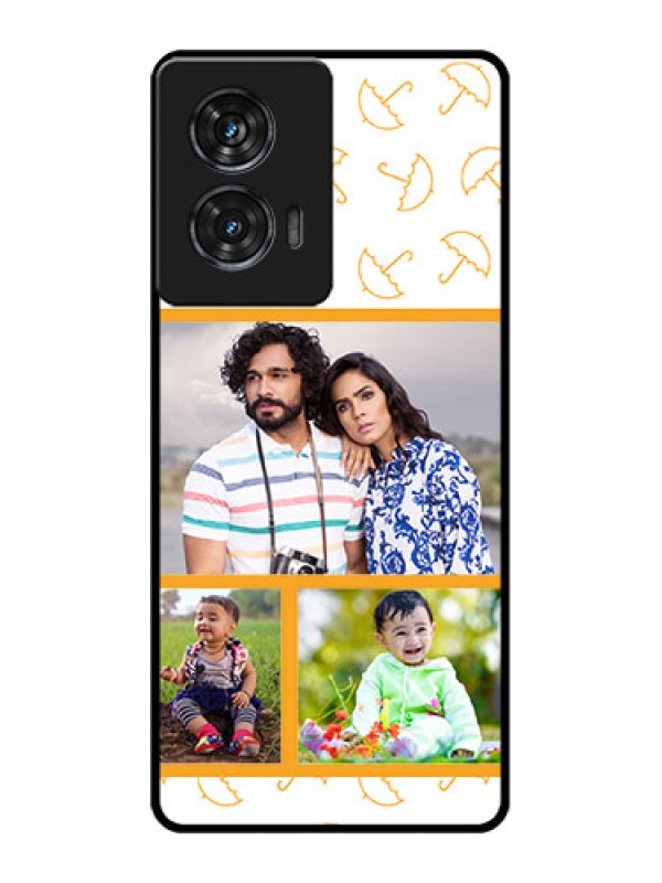 Custom Motorola G96 5G Custom Glass Phone Case - Yellow Pattern Design