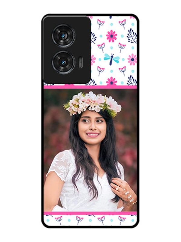 Custom Motorola G96 5G Custom Glass Phone Case - Colorful Flower Design