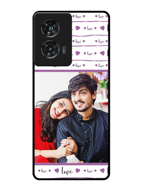 Custom Motorola G96 5G Custom Glass Phone Case - Couples Heart Design