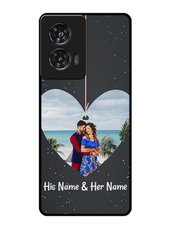 Custom Motorola G96 5G Custom Glass Phone Case - Hanging Heart Design