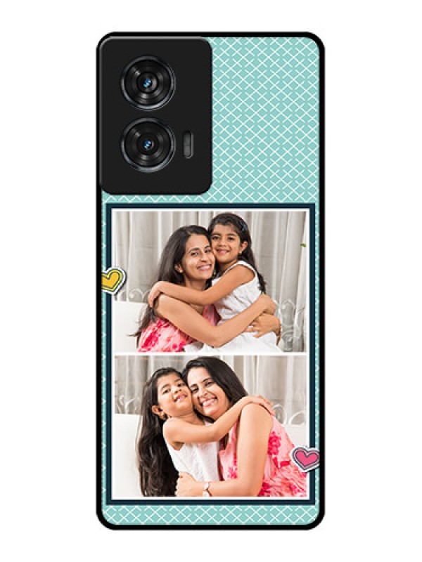 Custom Motorola G96 5G Custom Glass Phone Case - 2 Image Holder With Pattern Design