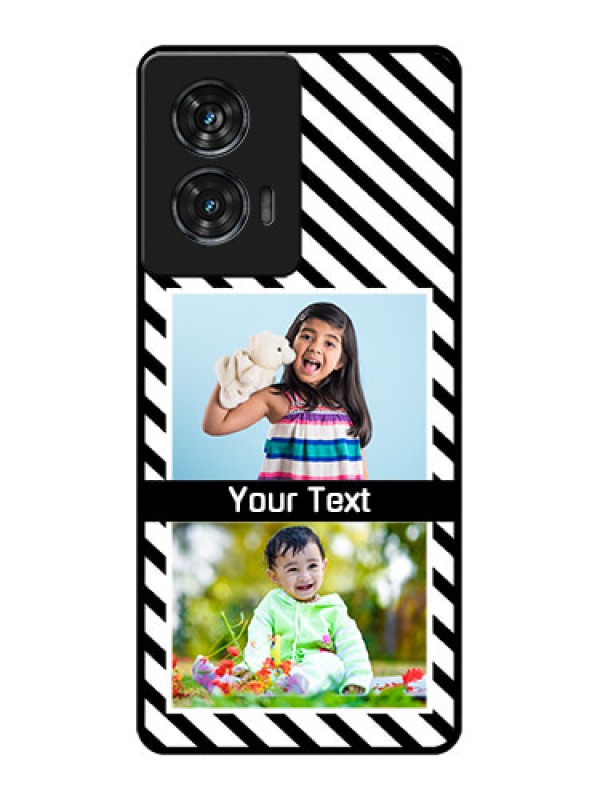 Custom Motorola G96 5G Custom Glass Phone Case - Black And White Stripes Design