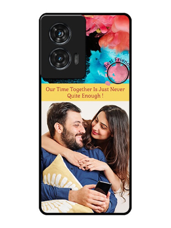 Custom Motorola G96 5G Custom Glass Phone Case - Quote With Acrylic Painting Design