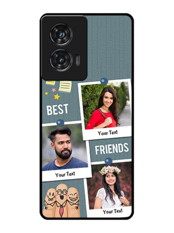 Custom Motorola G96 5G Custom Glass Phone Case - Sticky Frames And Friendship Design