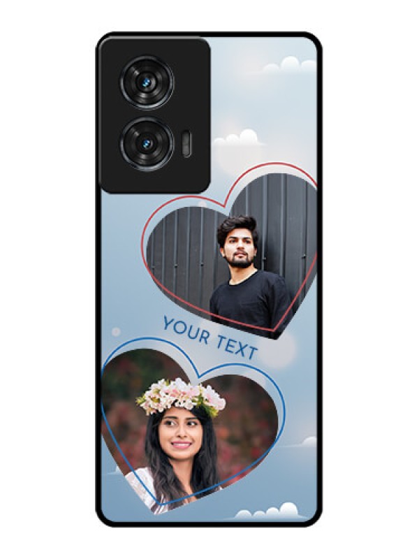 Custom Motorola G96 5G Custom Glass Phone Case - Blue Color Couple Design