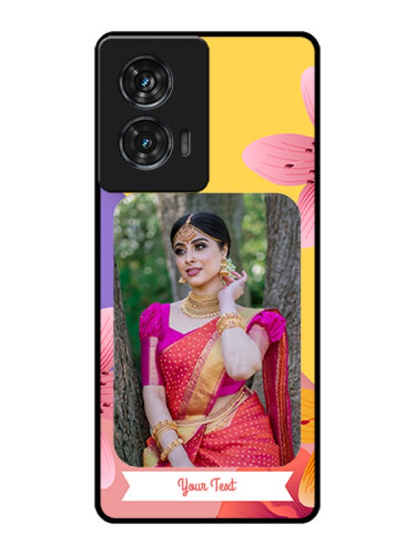 Custom Motorola G96 5G Custom Glass Phone Case - 3 Image With Vintage Floral Design