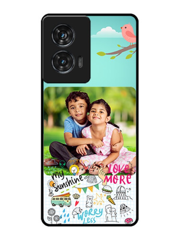 Custom Motorola G96 5G Custom Glass Phone Case - Doodle Love Design