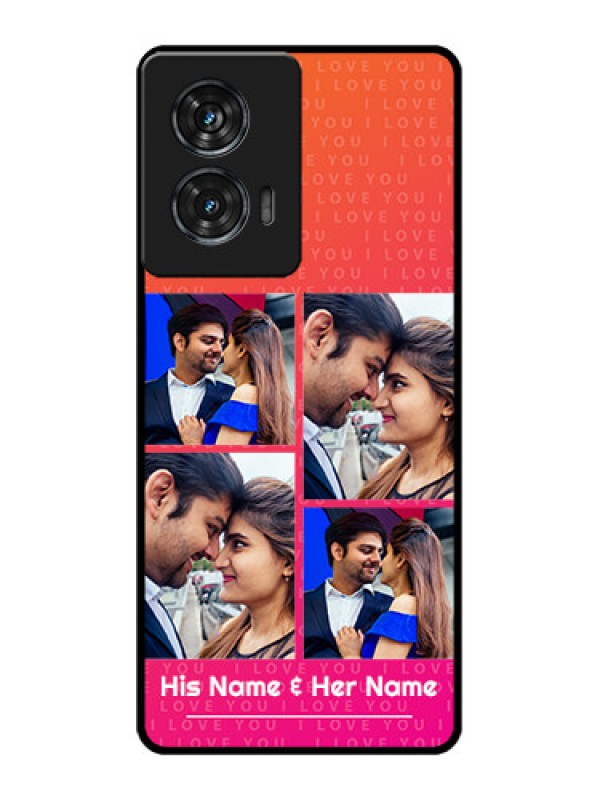 Custom Motorola G96 5G Custom Glass Phone Case - I Love You Pink Design