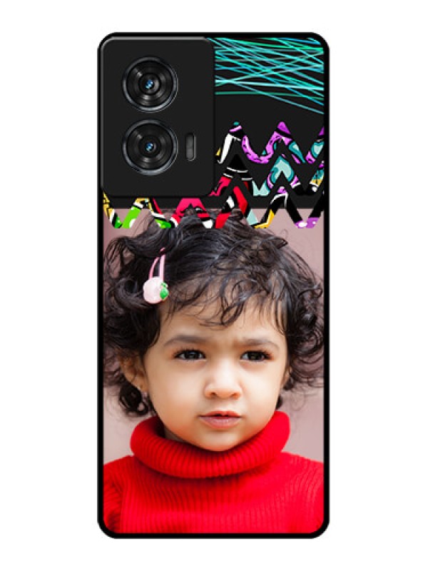 Custom Motorola G96 5G Custom Glass Phone Case - Neon Abstract Design