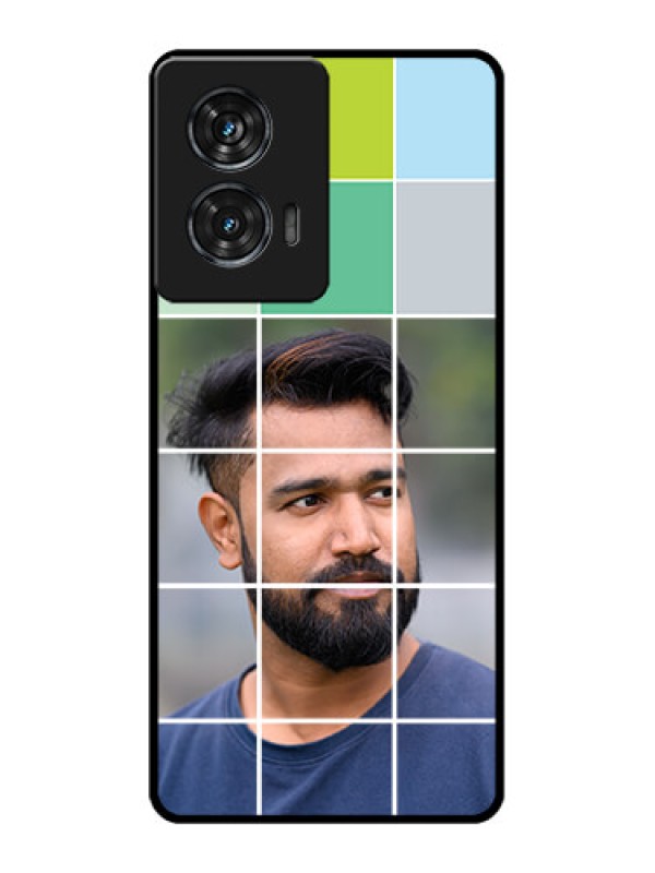 Custom Motorola G96 5G Custom Glass Phone Case - With White Box Pattern